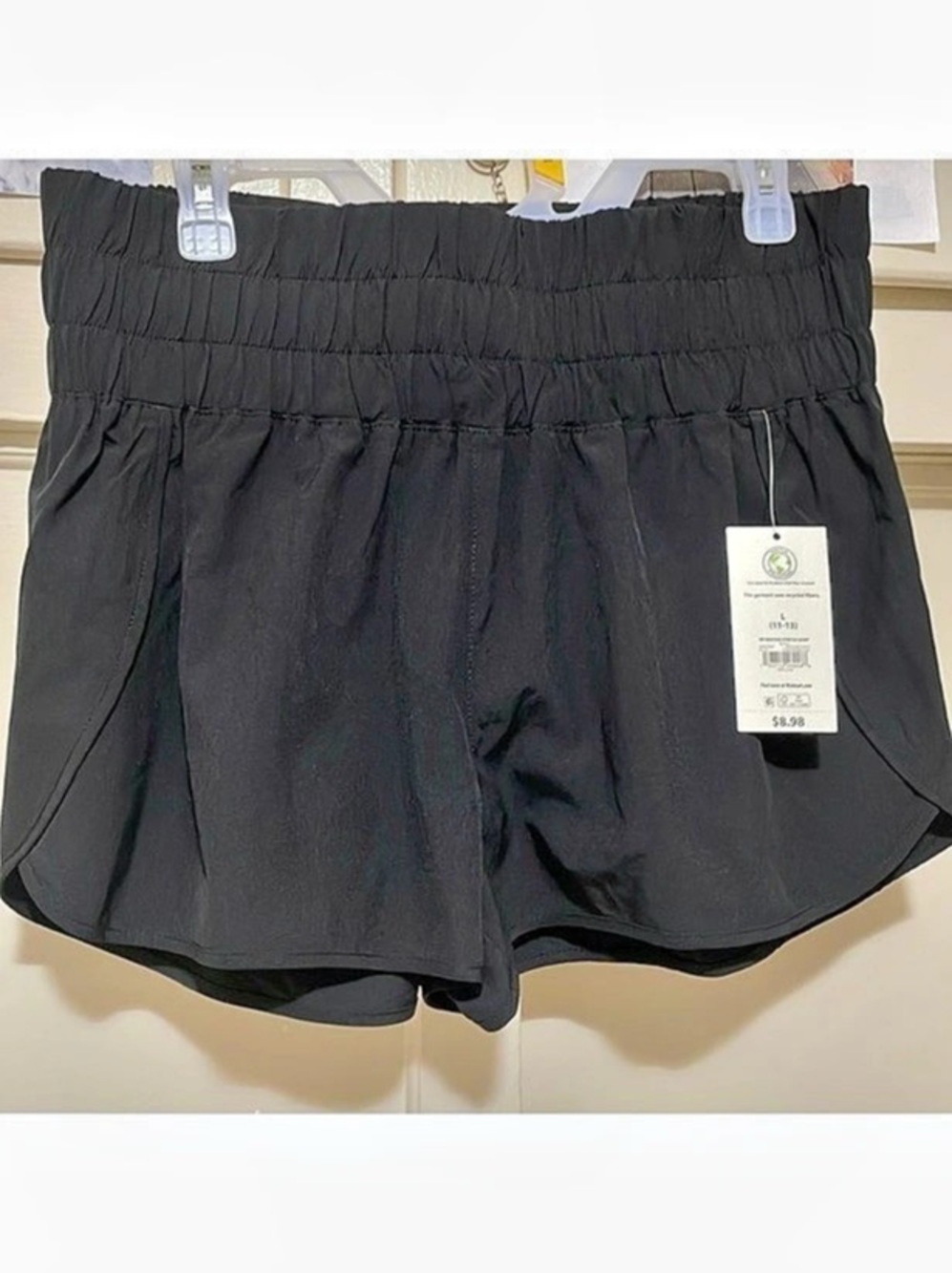 No Boundaries Smocked Stretch Short Athletic Shorts Black Girls Large